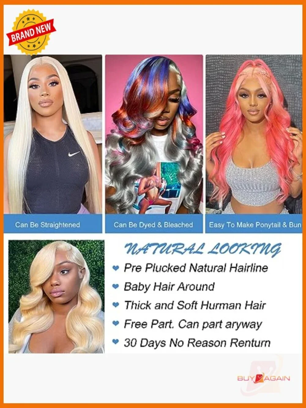 613 Blonde Lace Front Wig Human Hair 13x4 Body Wave Pre Plucked 150% Density 26